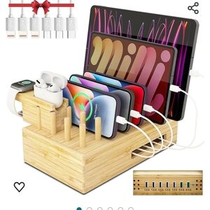 Darfoo bamboo smart USB charging station